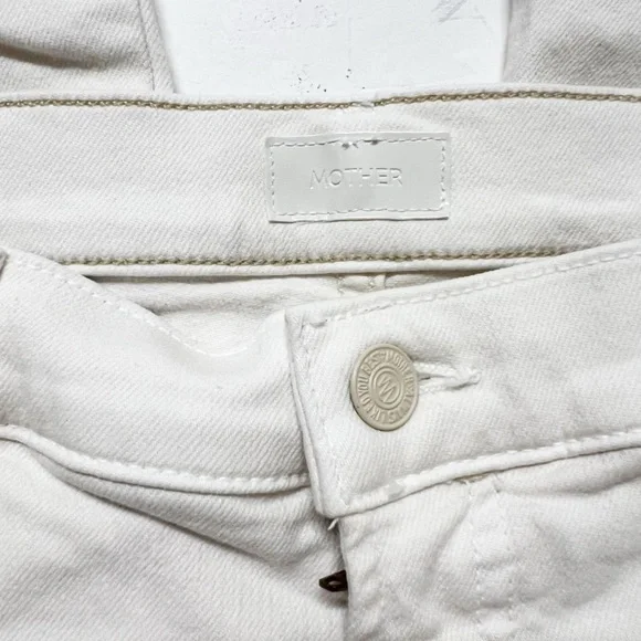 MOTHER Denim Womens Cream Puffs The Rambler Cargo Ankle High Waist Jean Size 29
